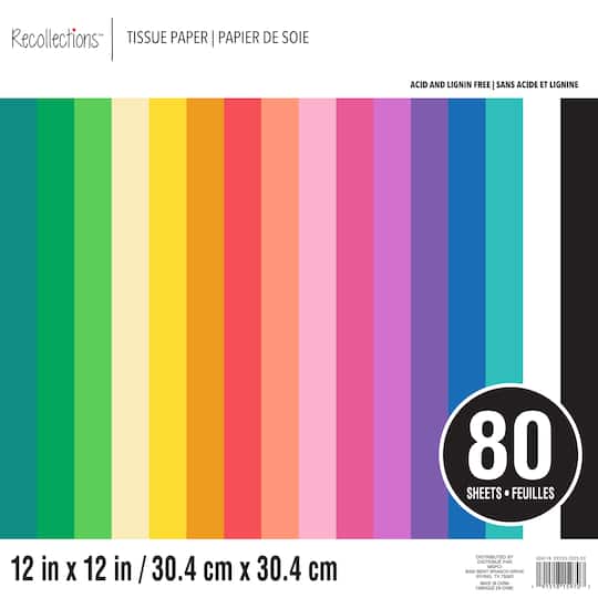 Multicolor 12&#x22; x 12&#x22; Tissue Paper by Recollections&#x2122;, 80 Sheets